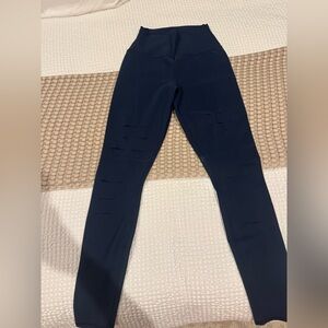 ALO Yoga Navy Blue Slit Leggings